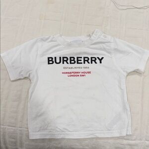 Burberry Kids White and Red Logo Tee